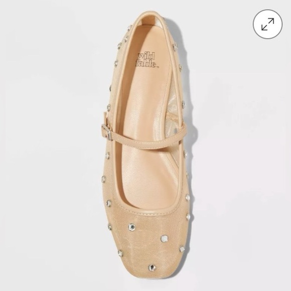 Brand New Wild Fable Beige Elsa Mary Jane Ballet Flats - Picture 3 of 3